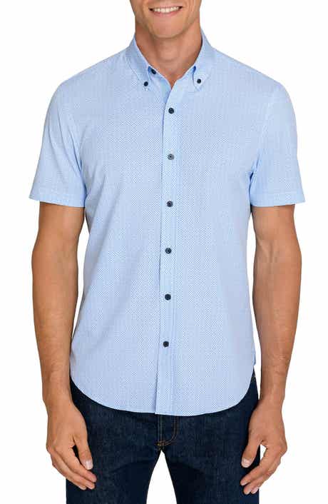 Geometric Short Sleeve Button-Up Shirt