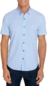CONSTRUCT Geometric Short Sleeve Button-Up Shirt