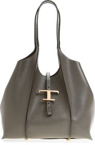 Tod's Small Logo Leather Shopper Tote