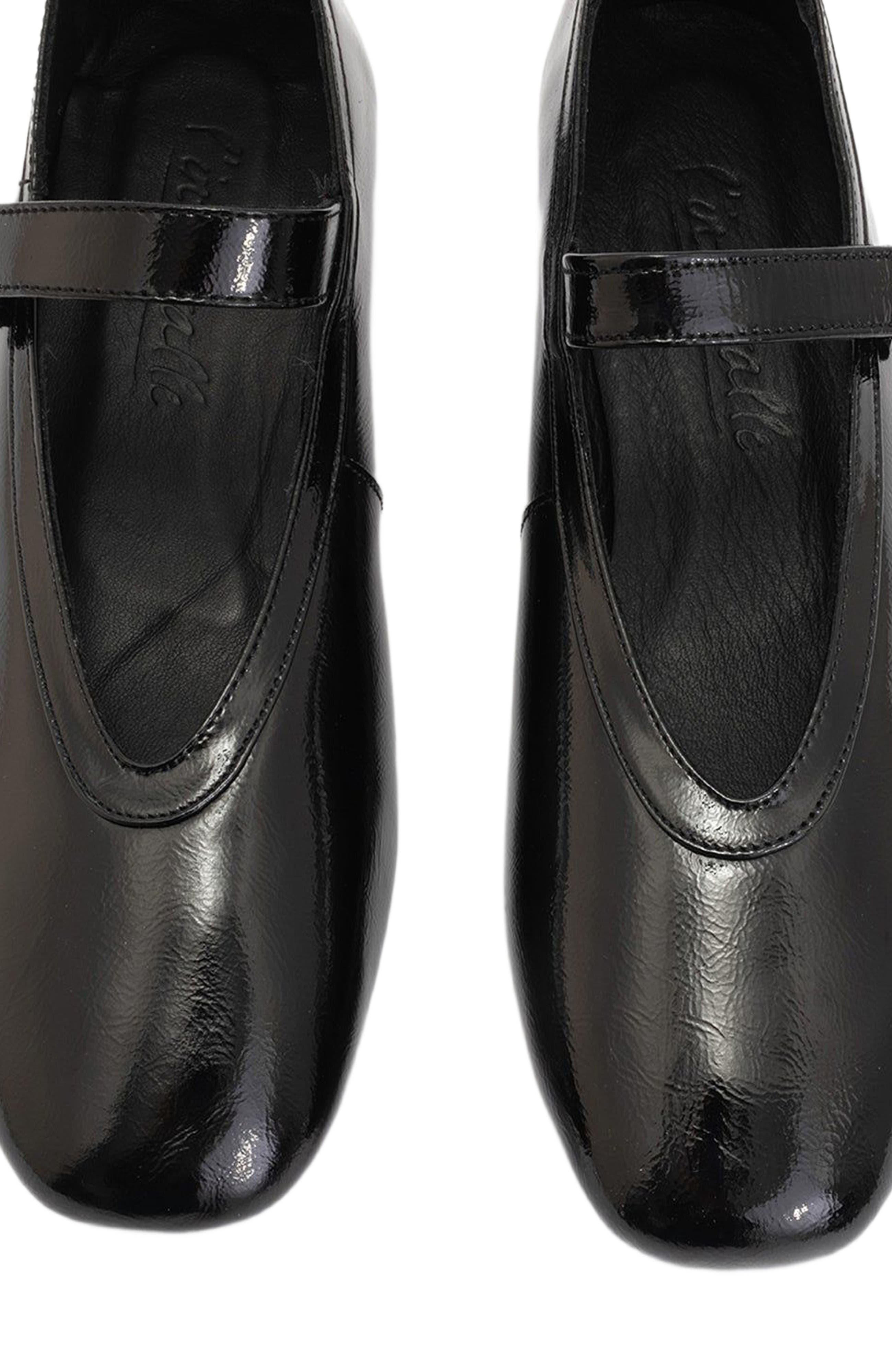 Forever 
Always Shoes Matilda Leather Mary Jane Flats, Alternate, color, Black Patent Leather