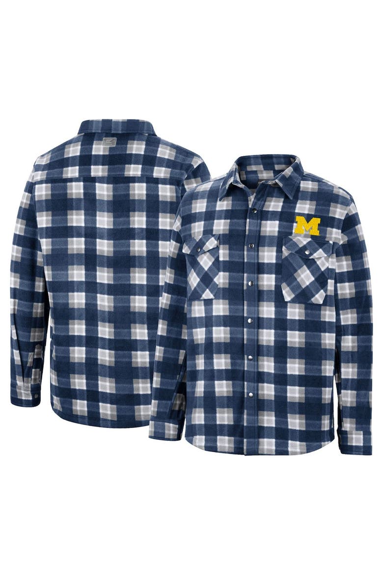 Men's Colosseum Navy Michigan Wolverines Ellis Full-Snap Jacket, Alternate, color, Navy