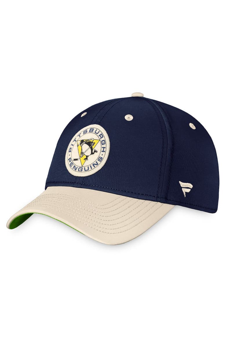 Men's Fanatics Branded Navy/Khaki Pittsburgh Penguins True Classics Retro Flex Hat, Main, color, Navy