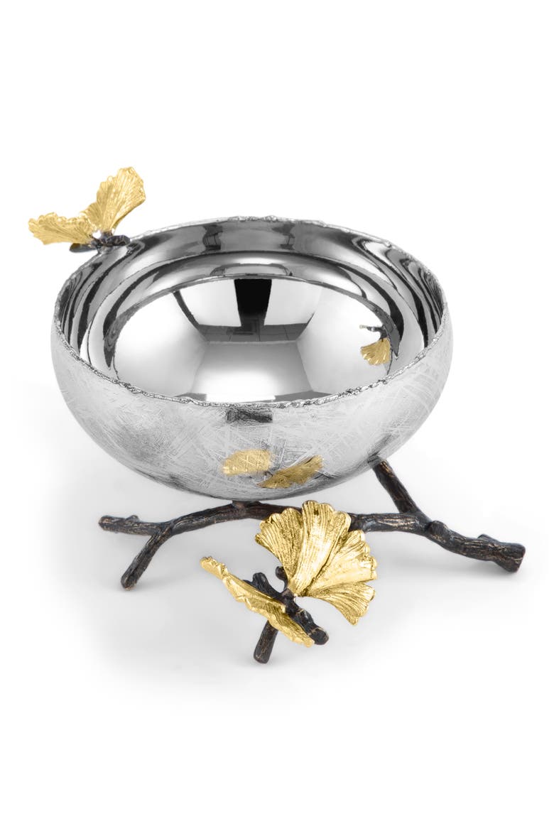 Small Butterfly Ginkgo Bowl, Alternate, color, SILVER/ GOLD