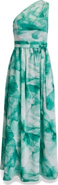 Donna Karan New York Floral One-Shoulder Gown