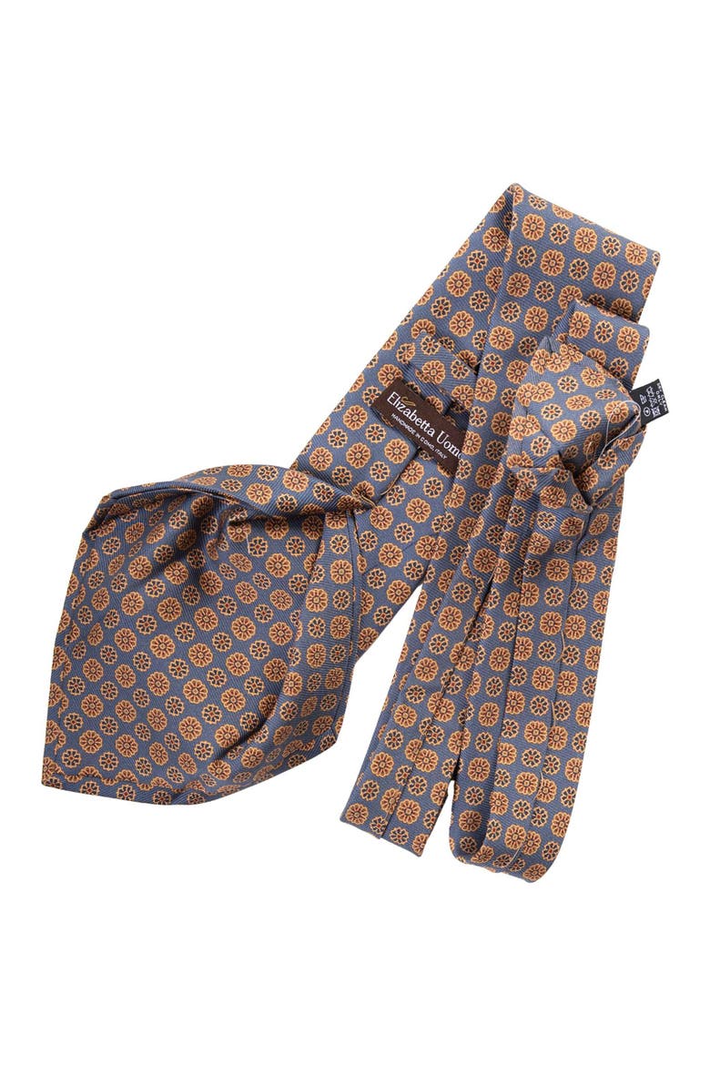 Claudius - Printed Silk Tie for Men, Alternate, color, Venetian Blue