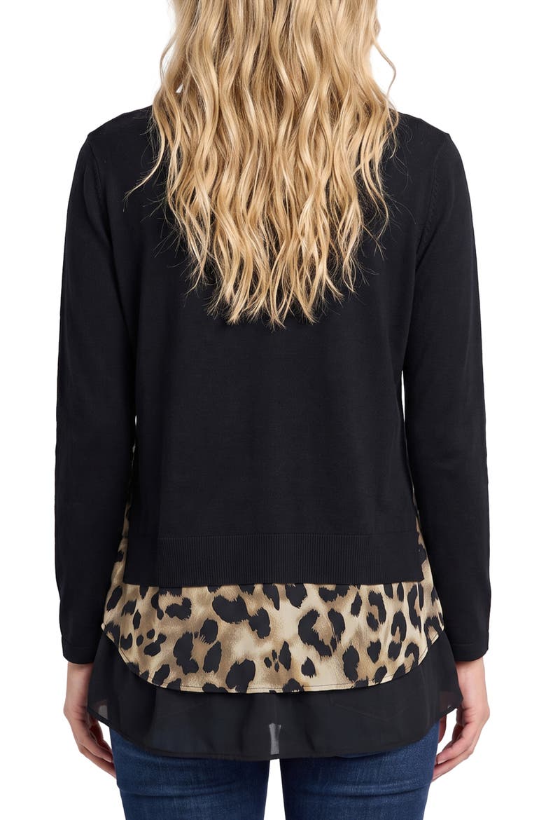 Layered Leopard Contrast Sweater, Alternate, color, LEOPARD