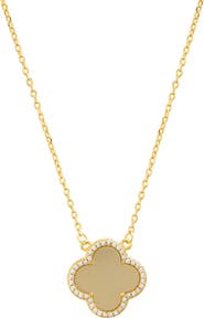 Adornia Crystal Halo Clover Pendant Necklace