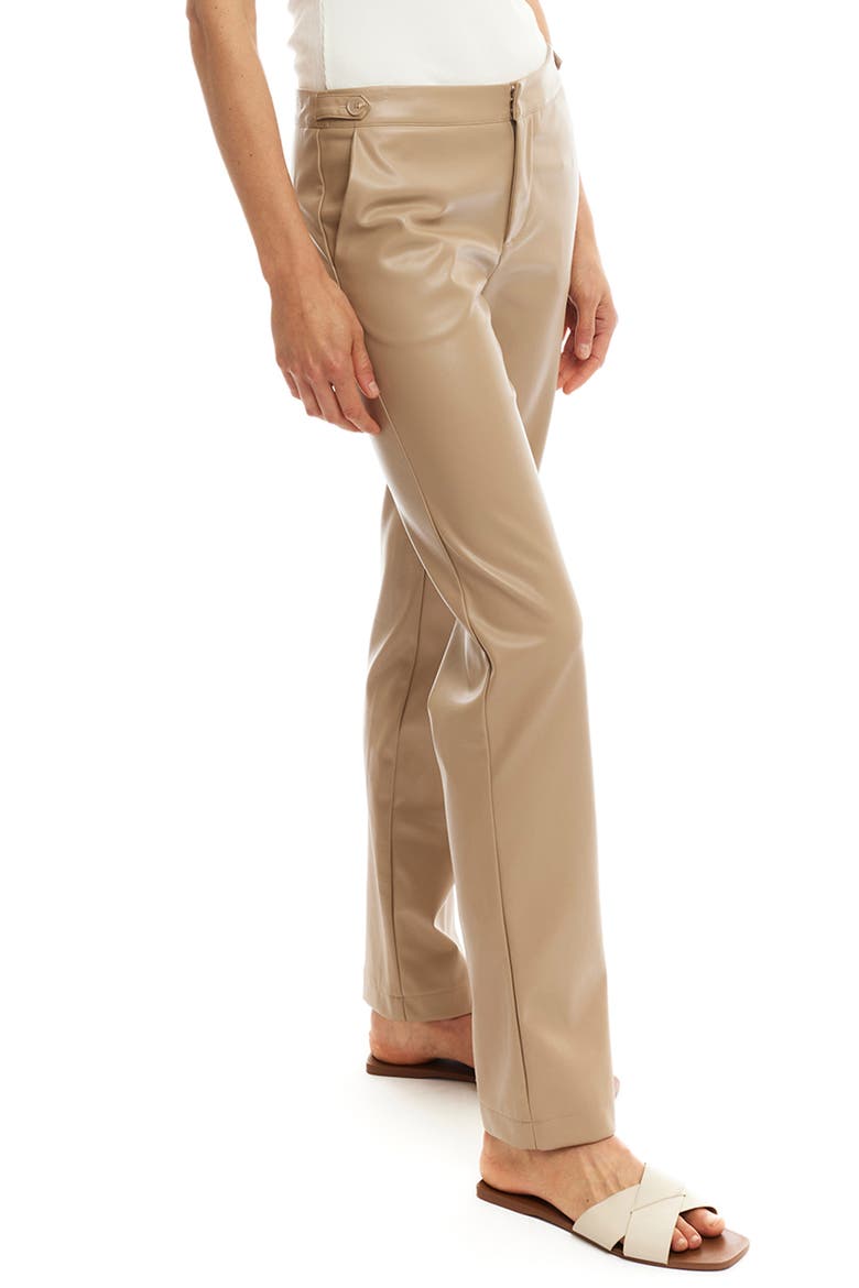 Chloe Faux Leather Trousers, Alternate, color, TAUPE