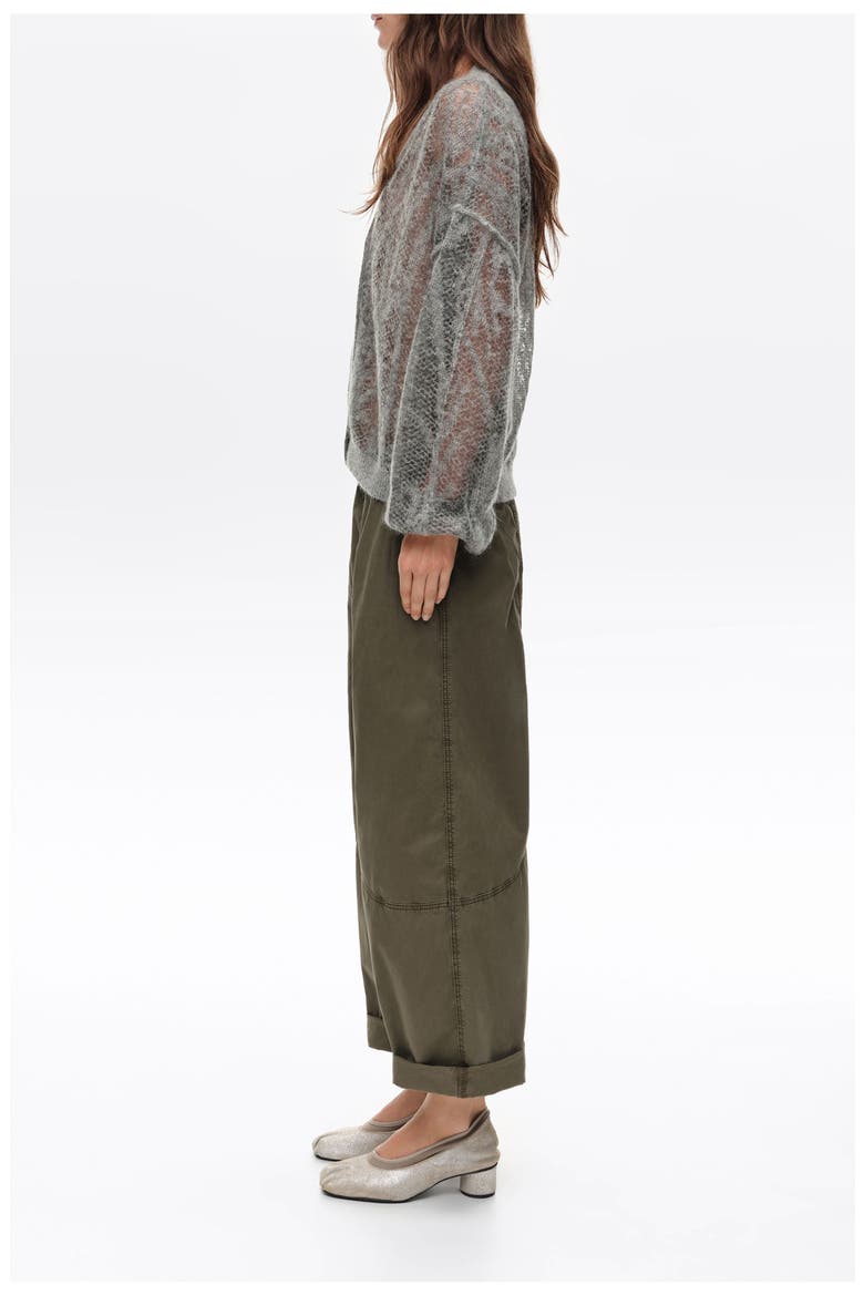 Mohair Openwork Cardigan, Alternate, color, MELANGE GREY