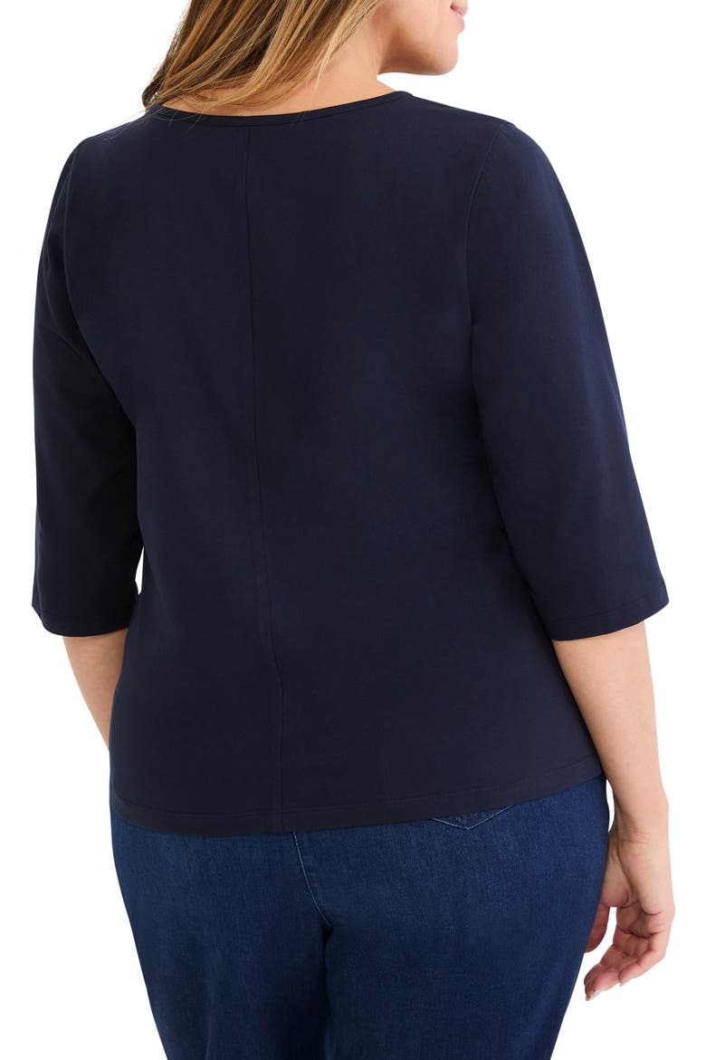 Mesh Appliqué Top, Alternate, color, DARK INDIGO