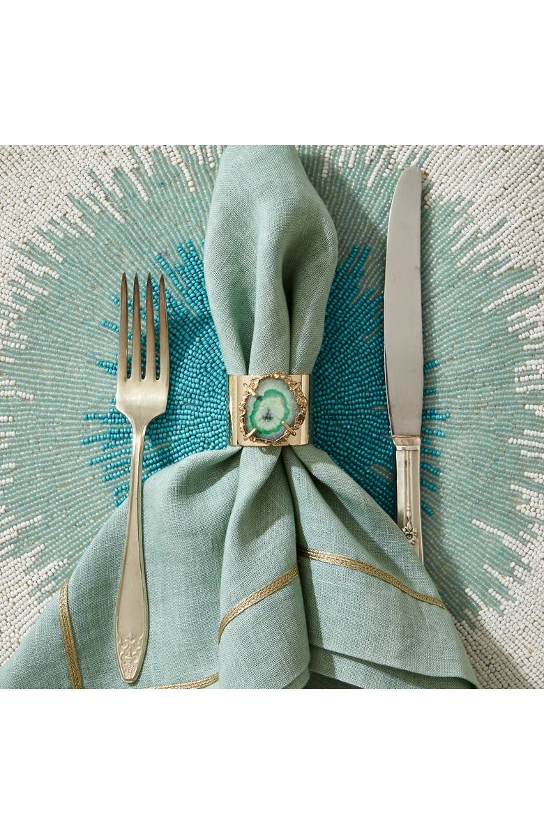 Joanna Buchanan Crystal quartz napkin rings, set of two, Alternate, color, Green