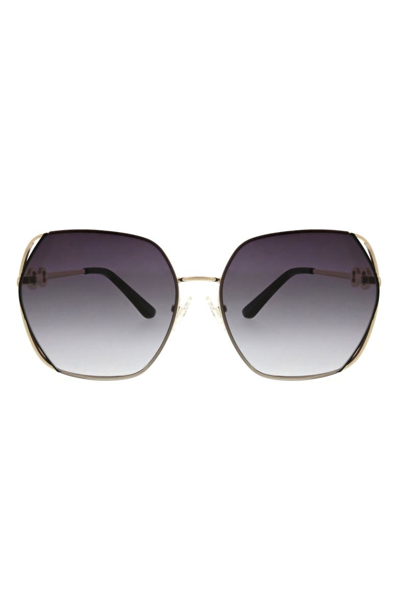 Oscar de la Renta 62mm Butterfly Sunglasses, Main, color, Gold/ Black