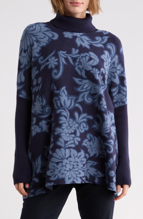Turtleneck Poncho Sweater