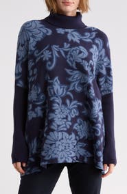 Joseph A Turtleneck Poncho Sweater