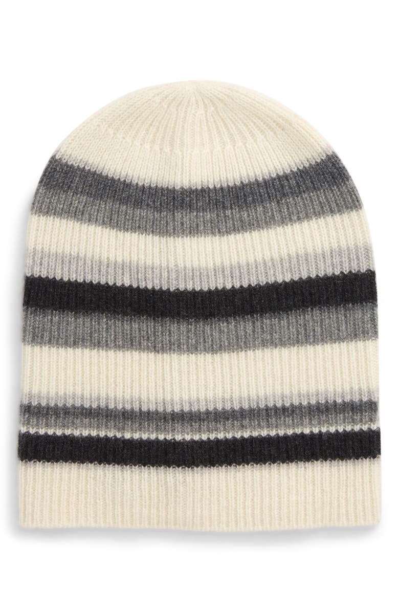 Halogen<sup>®</sup> Cashmere Striped Beanie, Main, color, 