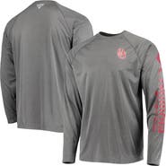 Columbia Men's Columbia Charcoal Oklahoma Sooners Terminal Tackle Omni-Shade Raglan Long Sleeve T-Shirt