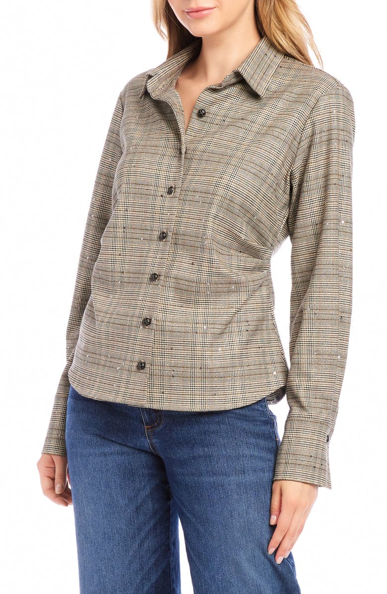 Karen Kane Side Pleat Sequin Shirt, Main, color, 