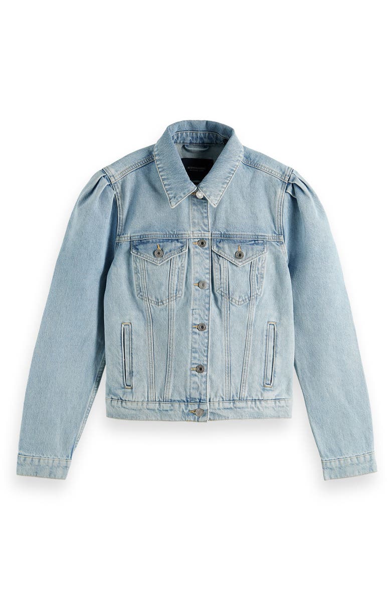 Scotch & Soda Amsterdam Blauw Organic Cotton Denim Trucker Jacket, Alternate, color,