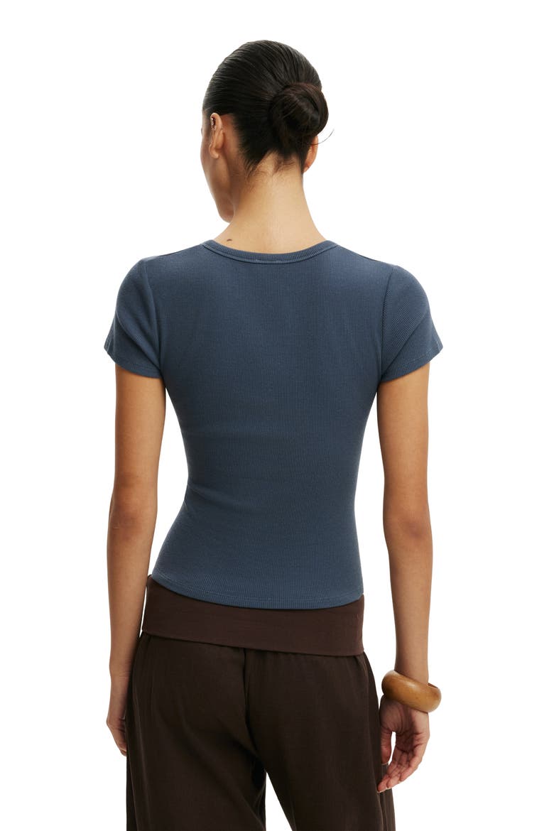 Women's Blake Rib Henley Short Sleeve, Alternate, color, Collegiate Navy