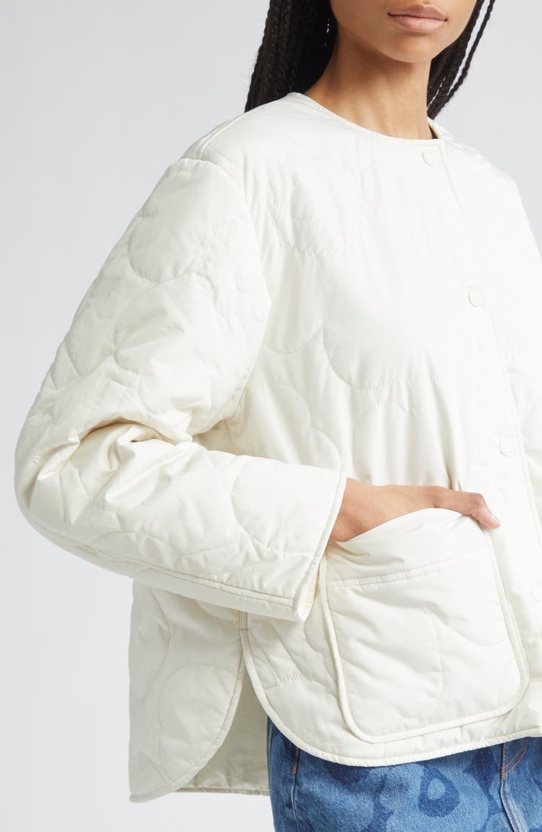 Marimekko Kapseli Piirto Unikko Quilted Jacket, Alternate, color, White