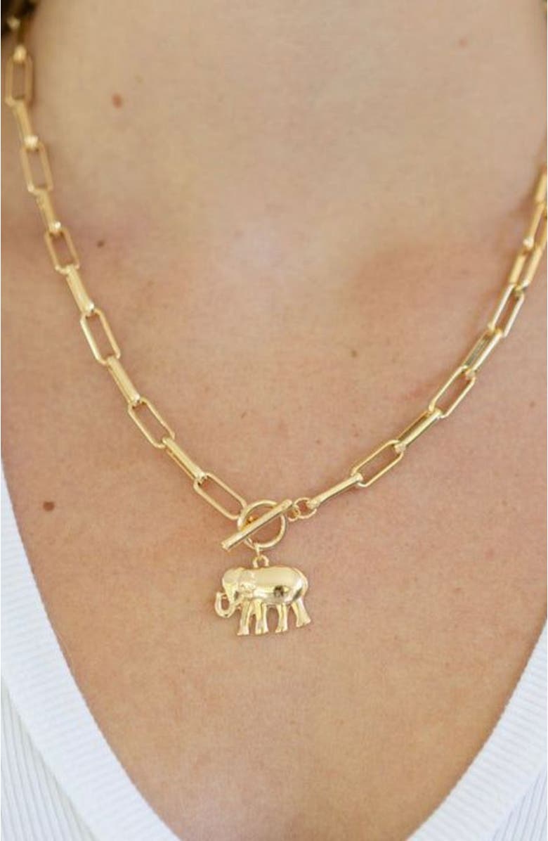 Erin McDermott Jewelry Lucky Elephant Toggle Necklace, Alternate, color, 