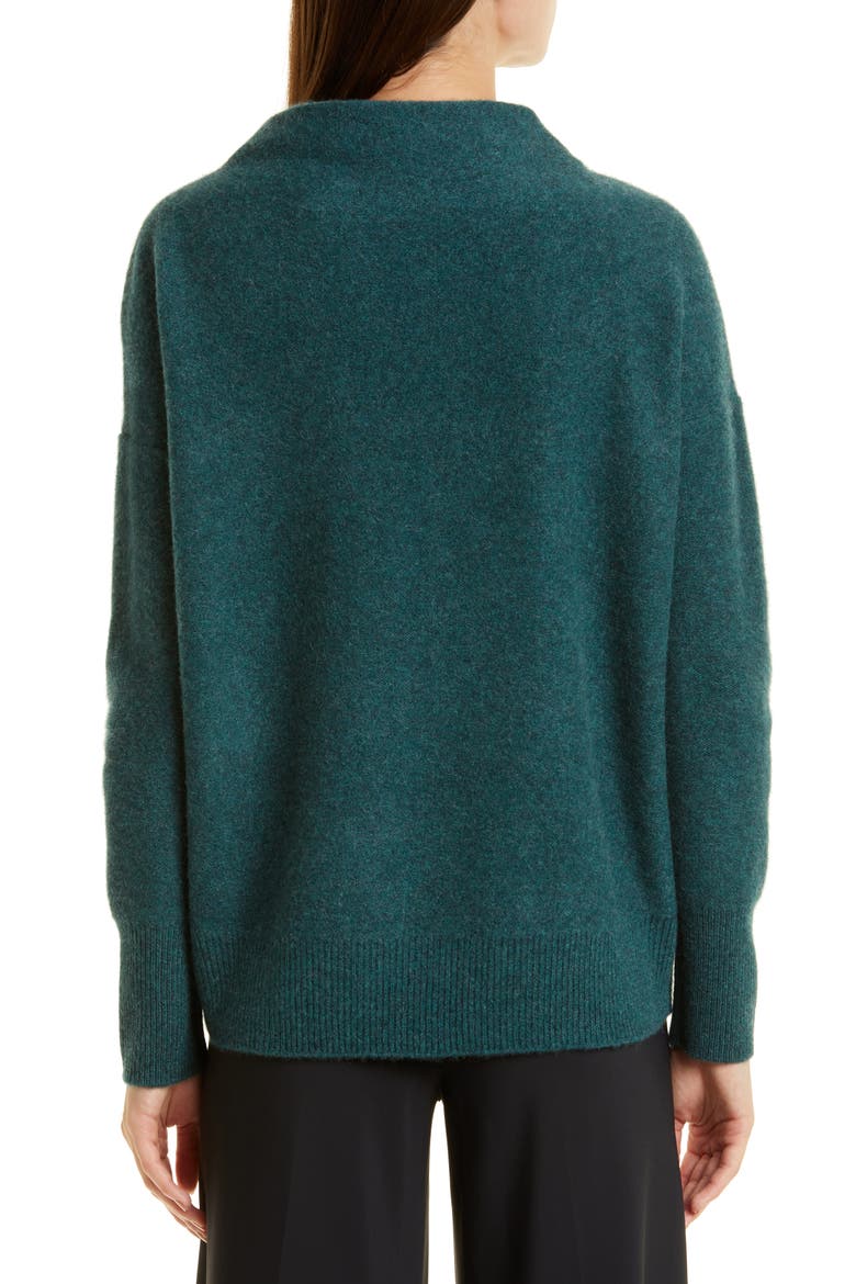 Boiled Cashmere Funnel Neck Pullover, Alternate, color, H SEA QUARTZ