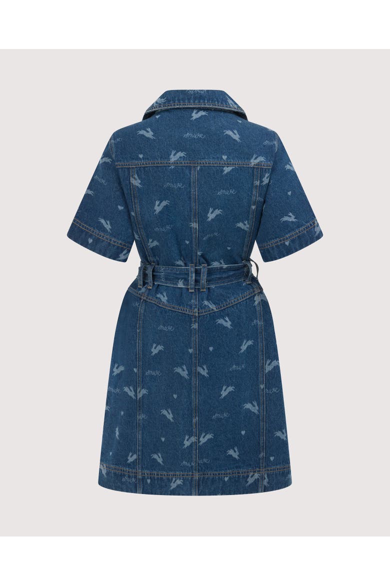 Royal Match Denim Mini Dress, Alternate, color, Multi