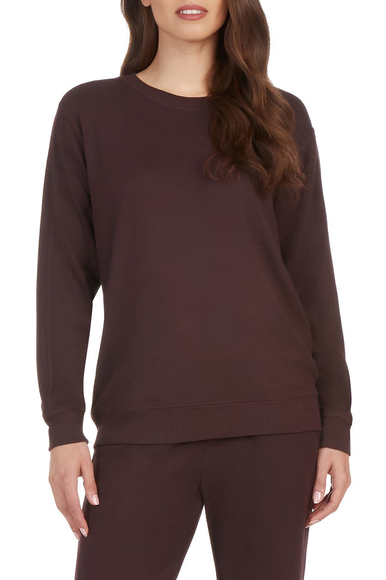 Crewneck Sweatshirt & Pants Set, Main, color, HEATHER WINE