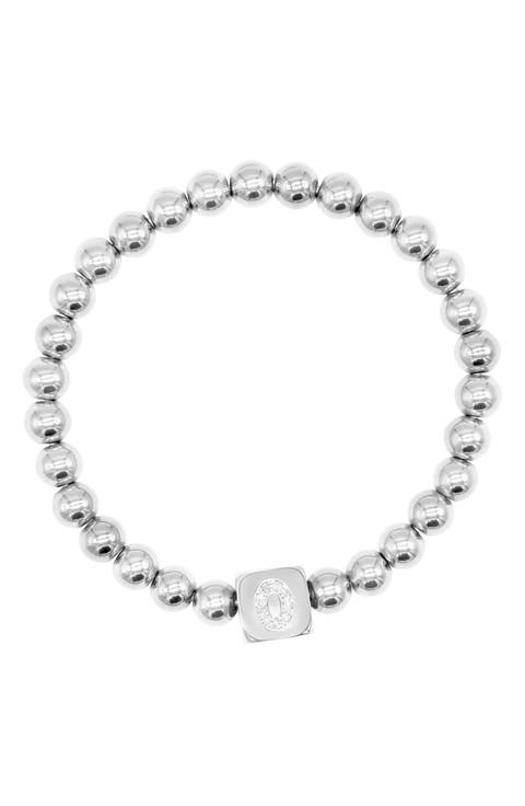 Initial Cube Charm Stretch Bracelet