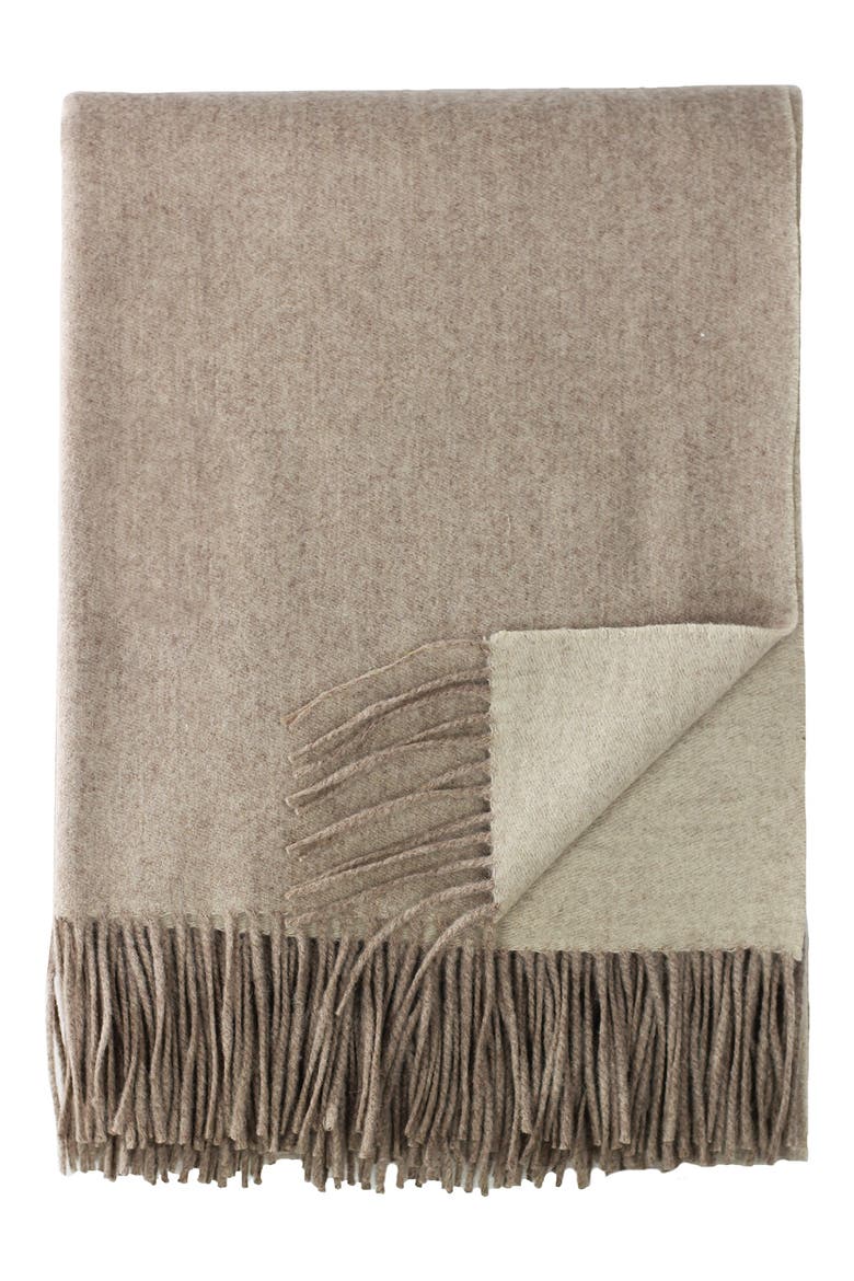 Australian Merino Wool Reverse Throw Blanket, Main, color, oatmeal-ivory