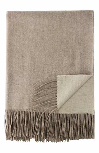 MELANGE HOME Australian Merino Wool Reverse Throw Blanket