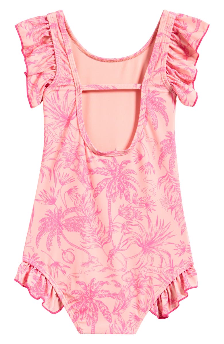 Boardies Kids' Peach Please Ruffle One-Piece Swimsuit, Alternate, color, Peach