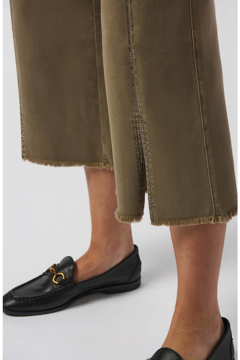 Embellished Front Seam Mid Rise Wide Leg Pants, Alternate, color, JAVA