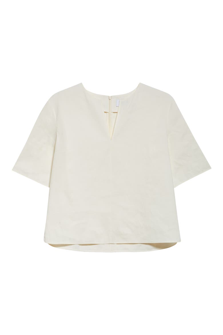 Notch Neck Boxy Top, Alternate, color, BONE