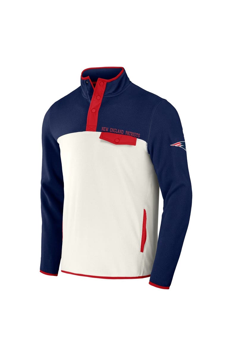 NFL X DARIUS RUCKER Men's NFL x Darius Rucker Collection by Fanatics Navy/Cream New England Patriots Micro Fleece Quarter-Snap Jacket, Alternate, color, Navy