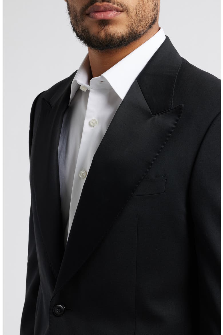 Chambers Black Stretch Wool Tuxedo Jacket, Alternate, color, BLACK