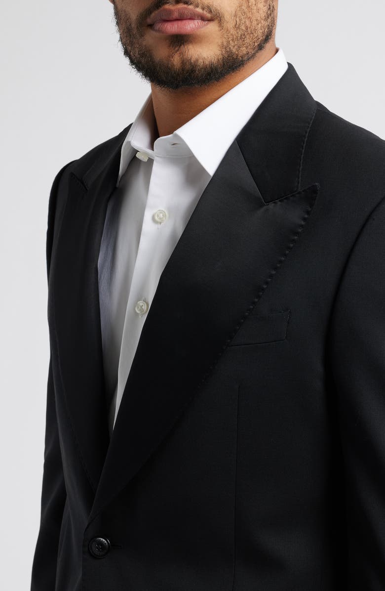 Zanella Chambers Black Stretch Wool Tuxedo Jacket, Alternate, color, Black