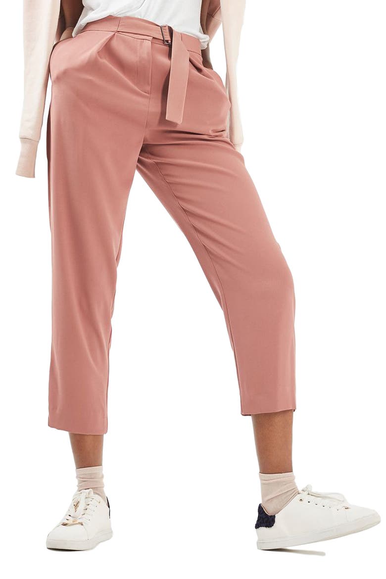 Utility Belt Peg Trousers, Main, color, ROSE
