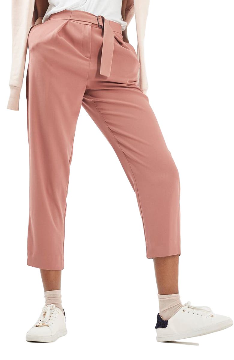 Topshop Utility Belt Peg Trousers, Main, color, 