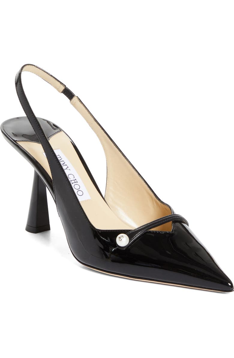 Jimmy Choo Amita Pointed Toe Slingback Pump, Main, color, Black/ Black