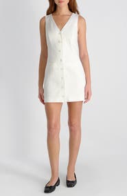 French Connection Sleeveless A-Line Linen Blend Minidress