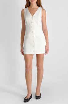 Sleeveless A-Line Linen Blend Minidress