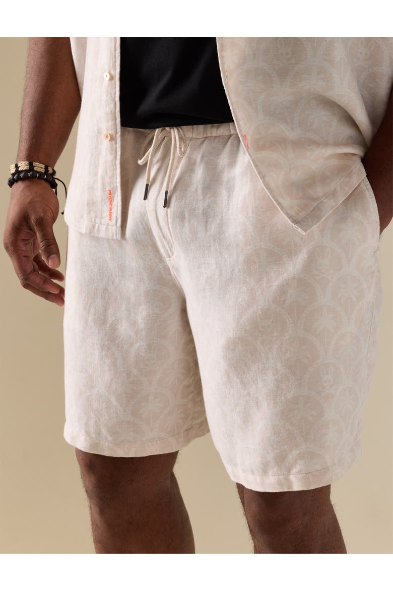 Big & Tall Brad Print Linen-Blend Shorts, Alternate, color, TAN