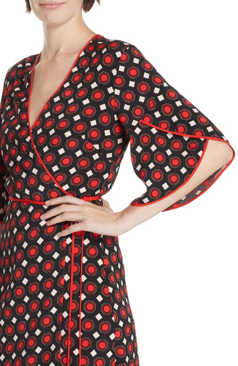 DVF Cinnamon Tulip Sleeve Wrap Dress, Alternate, color,