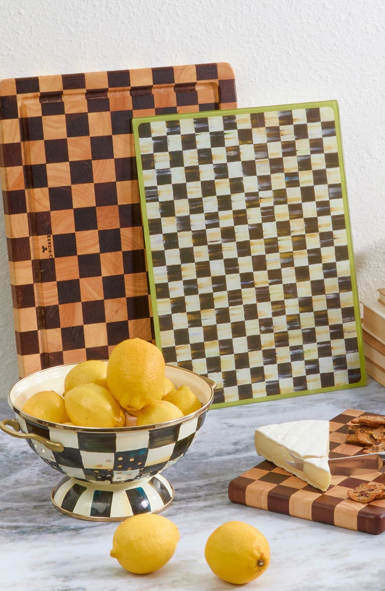 MACKENZIE CHILDS Courtly Check Large Colander, Alternate, color, Black/ White