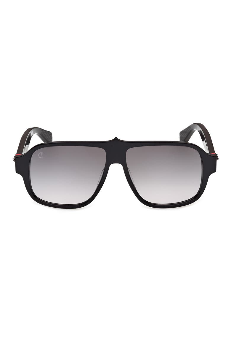 59mm Navigator Sunglasses, Main, color, BLACK/ GUNMETAL/ BILAYER BLACK