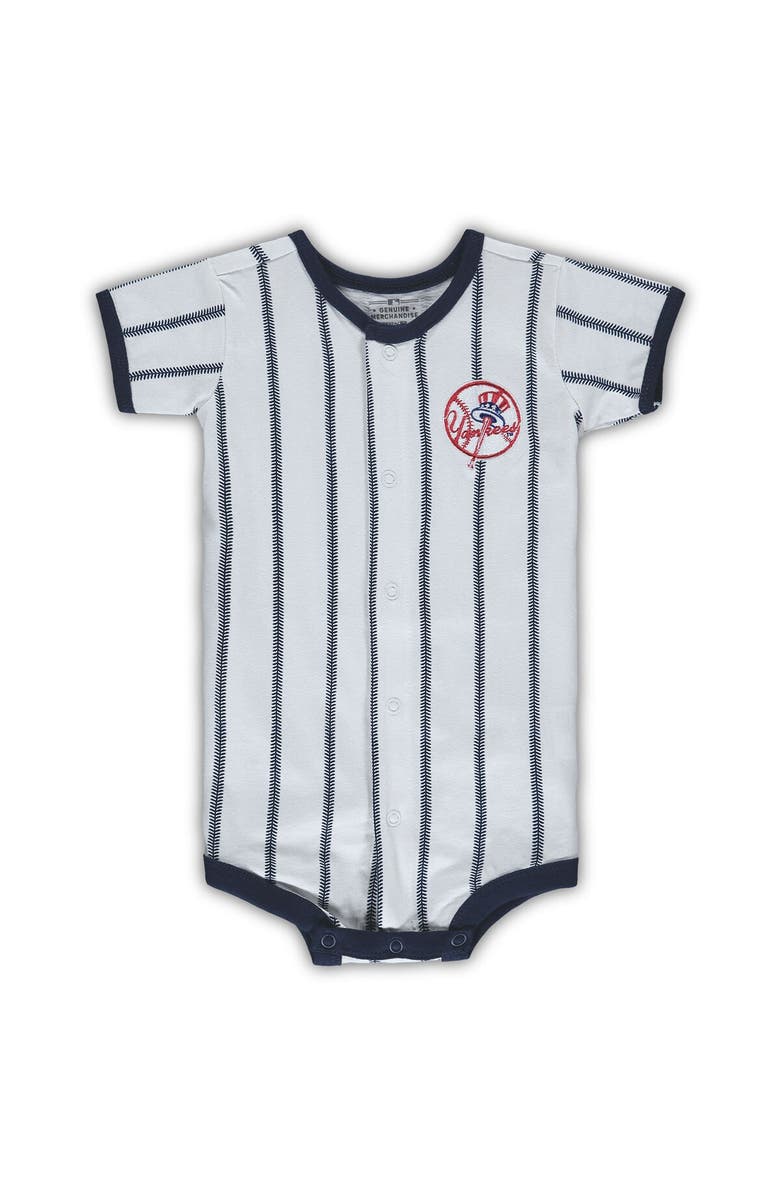 Outerstuff Infant White New York Yankees Pinstripe Power Hitter Coverall, Alternate, color, White