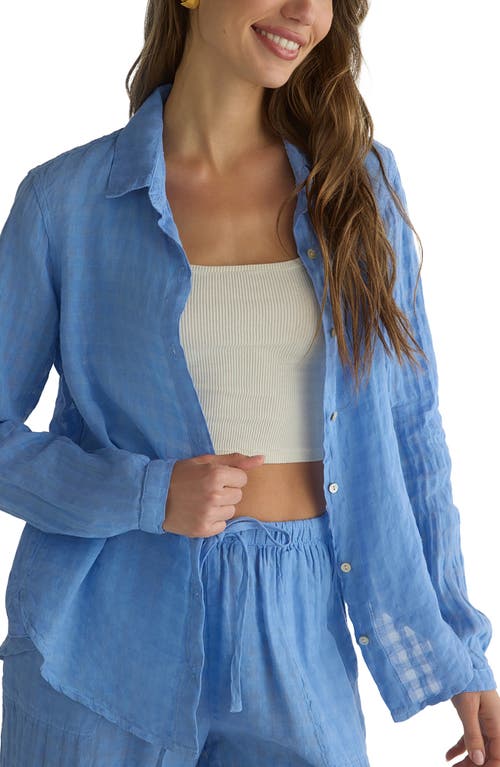 BELLA DAHL BELLA DAHL CLEAN FRONT LINEN & COTTON BUTTON-UP SHIRT 