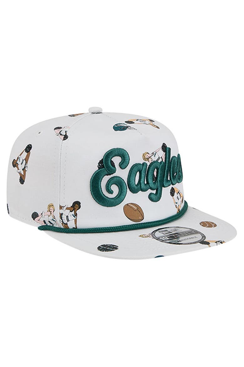 Men's New Era  White Philadelphia Eagles Team Cheer 19TWENTY Snapback Hat, Alternate, color, White