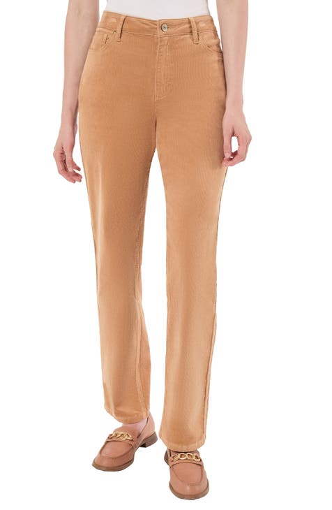 Charter Club Womens Lexington Straight Leg Corduroy Pants Brown Size 6 Petite main image 1